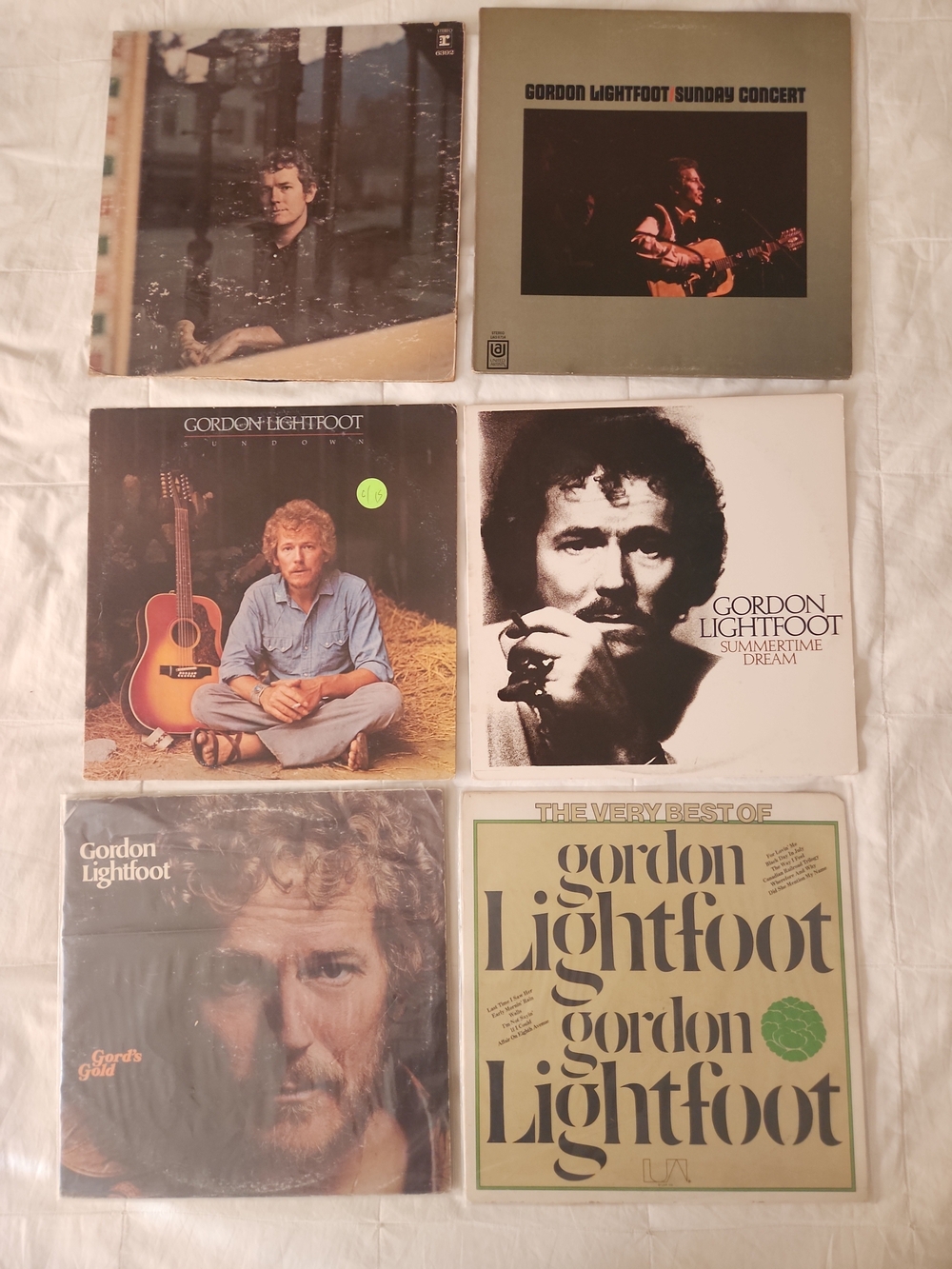 Gordon Lightfoot 6 Vintage Vinyl Record Set (One 2LP) -- Selling As Is But Hope